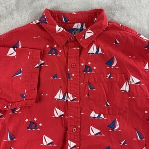 Odd Future OFWGKTA Sailboat Shirt Mens Size Large Red Blue White‎ Cotton